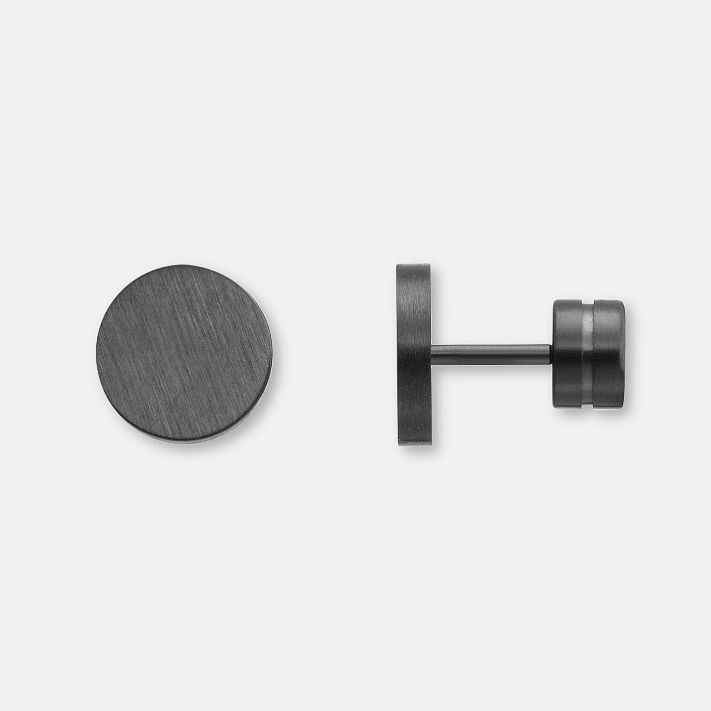 K12 - BLACK STEEL STUD EARRING
