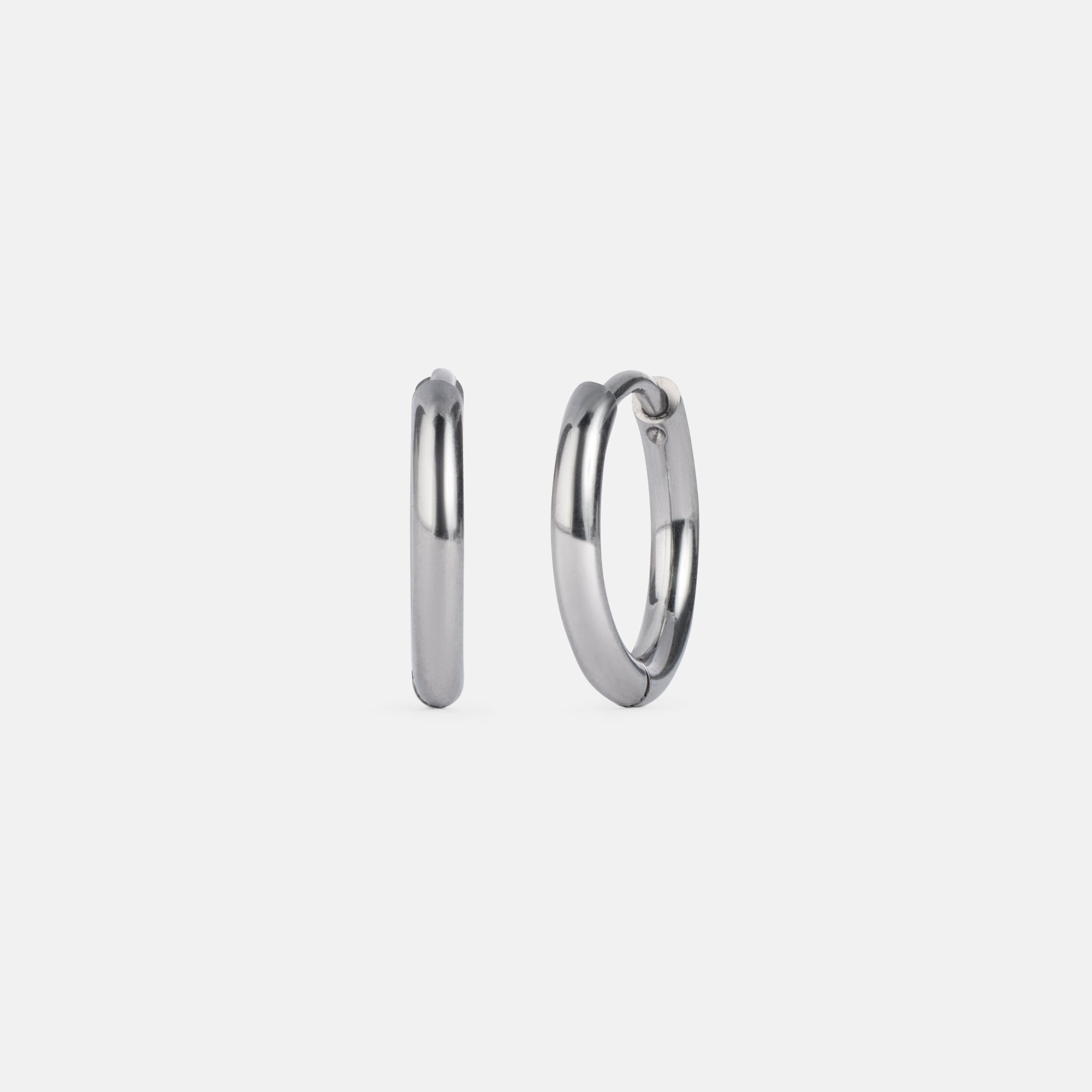 K12 - SILVER ROUND CREOLES - 2MM