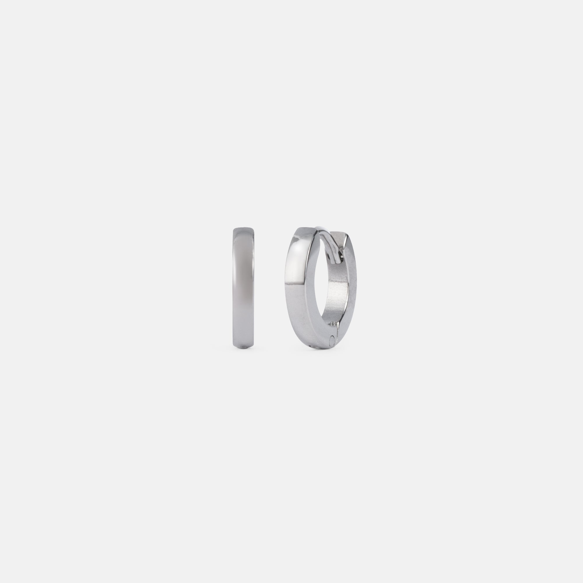 K12 - SILVER SQUARE CREOLES - 2MM