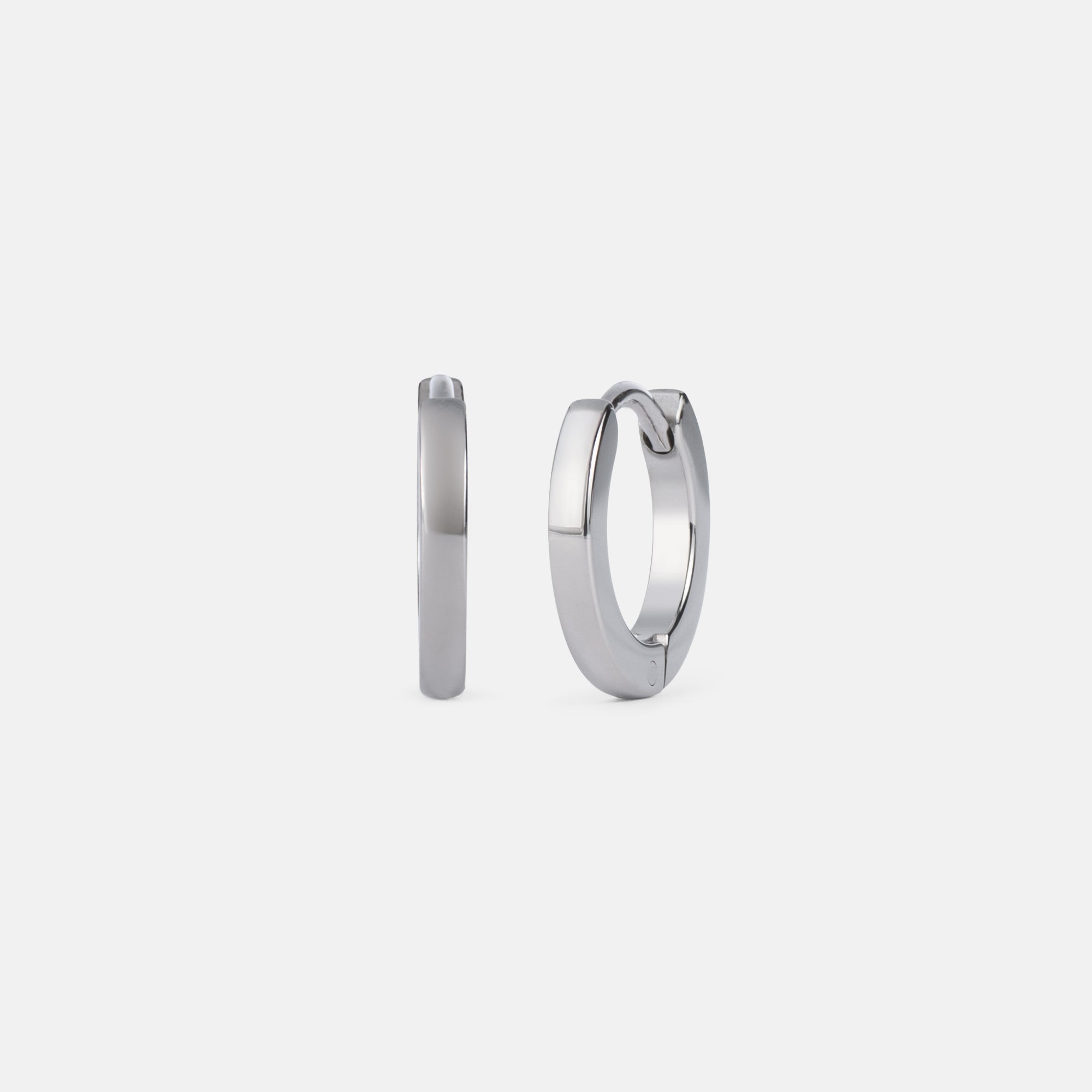 K12 - SILVER SQUARE CREOLES - 2MM